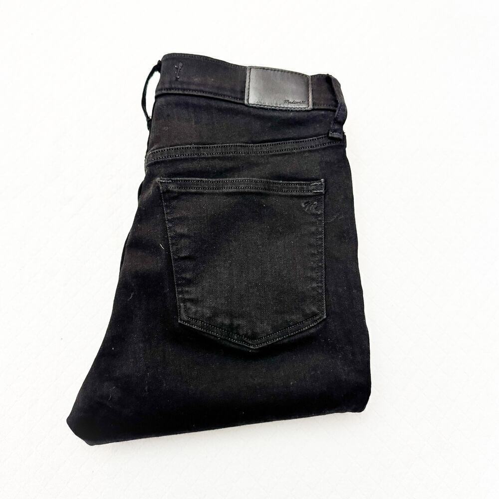Madewell 9" Mid-Rise Skinny Black Denim Jeans Exposed Button Fly Size 28